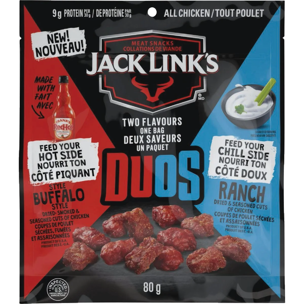 Environmentally Friendly Jack Link's 2.85 Oz. Duos Franks Red Hot Ranch Chicken Jerky Top-Quality