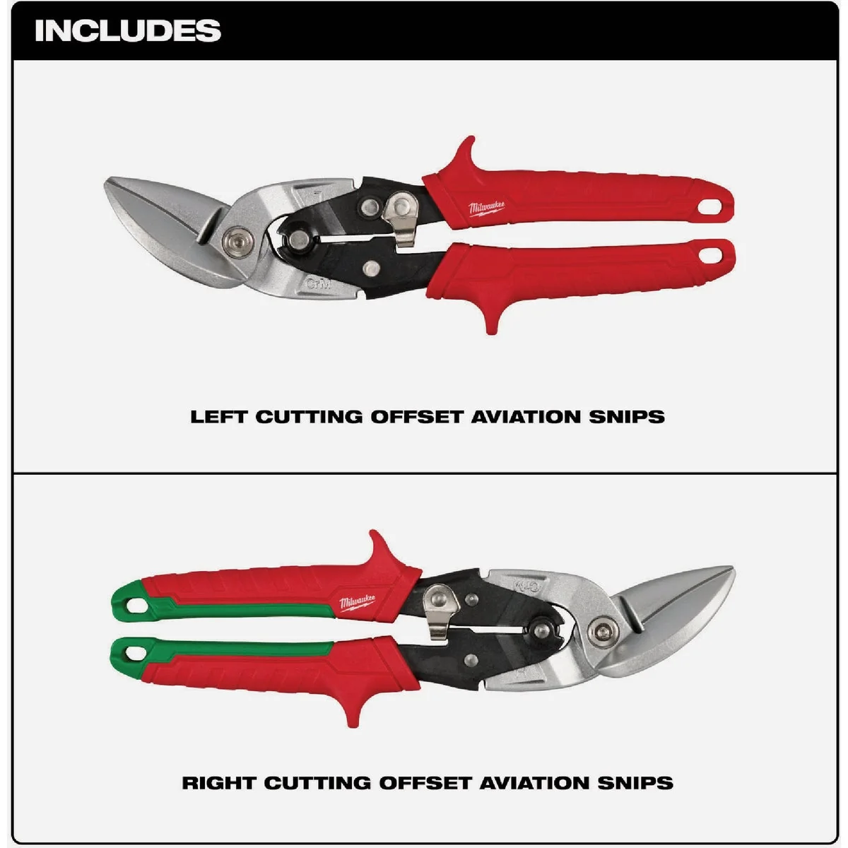 Top-Quality Milwaukee Offset Aviation Snip Set 2-Piece Comfortable