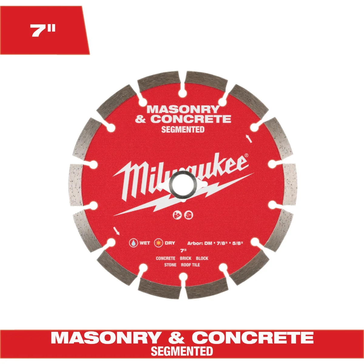 High-Grade Milwaukee 7 In. Segmented Rim Masonry Concrete Diamond Blade Effective