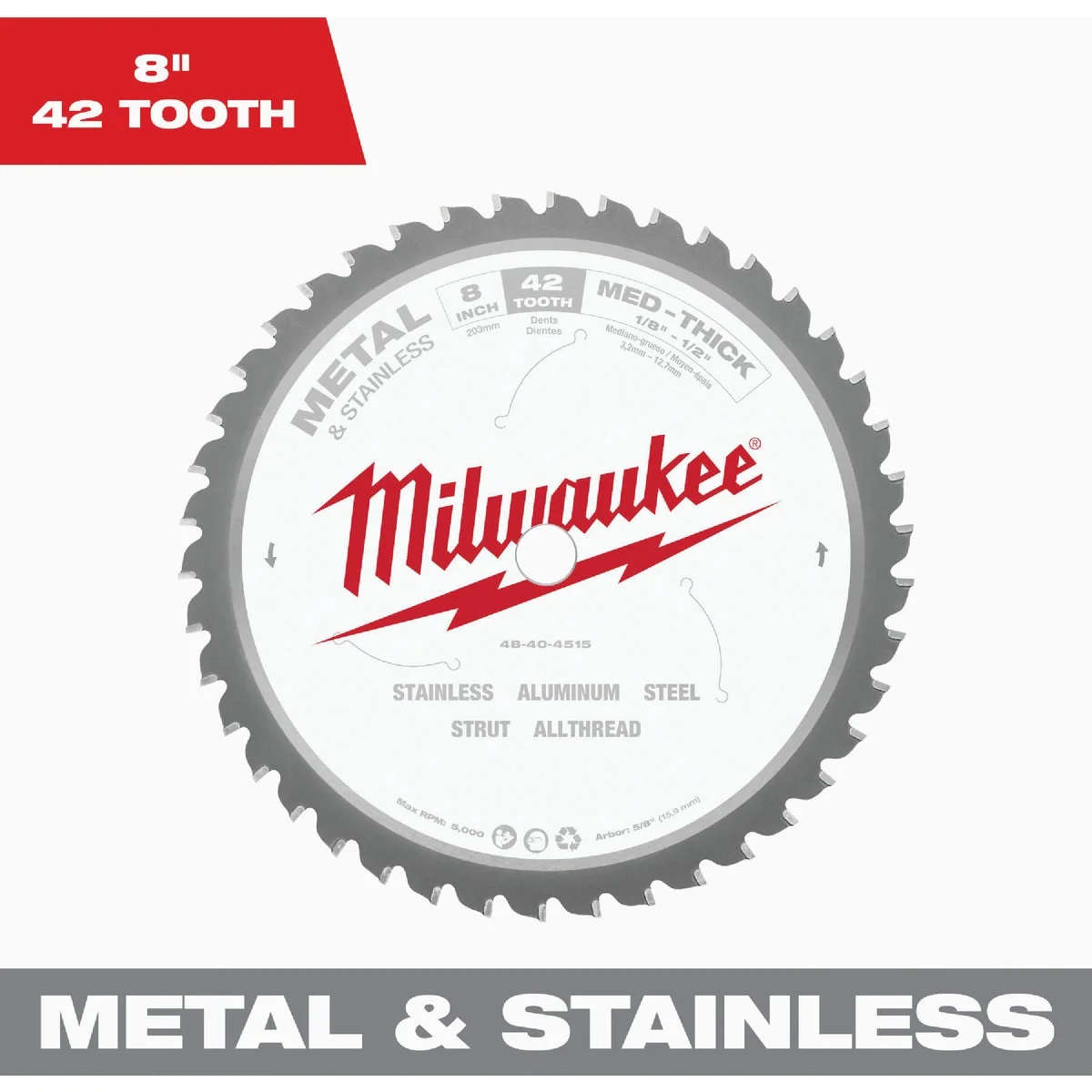 Crafted Milwaukee 8 In. 42-Tooth Circular Saw Blade Convenient