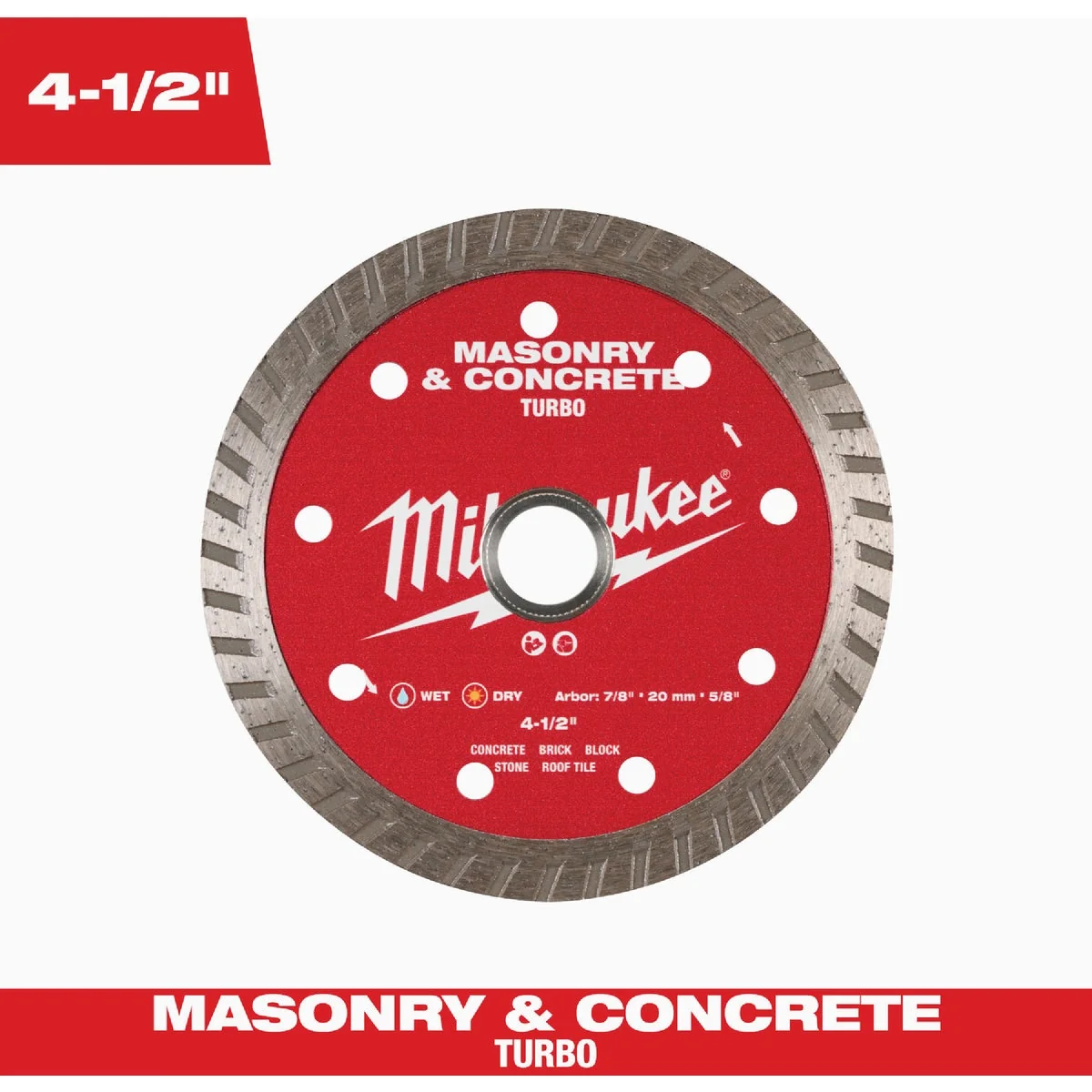 Sustainable Milwaukee 4-1 2 In. Turbo Rim Masonry Concrete Diamond Blade Pure