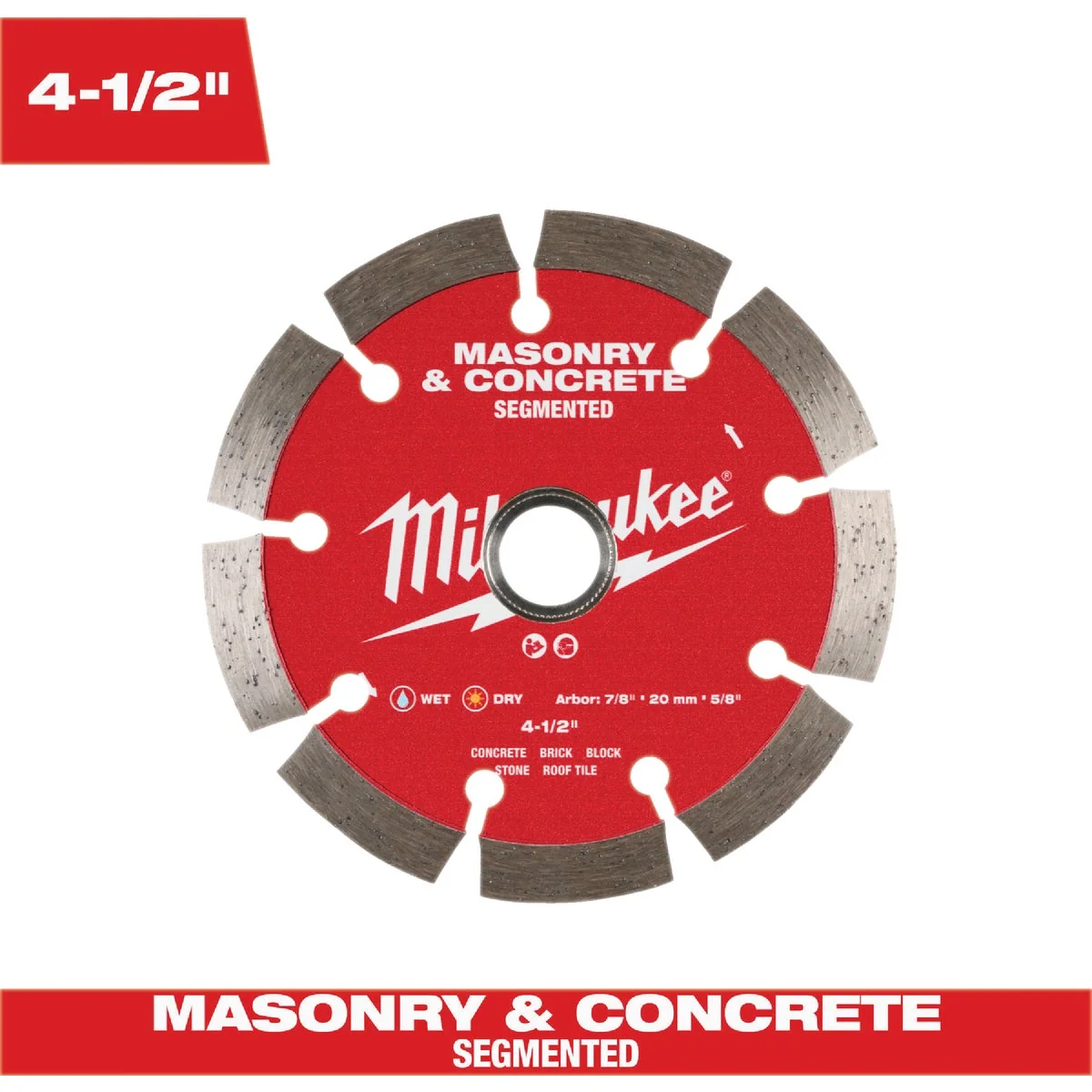 Classic Milwaukee 4-1 2 In. Segmented Rim Masonry Concrete Diamond Blade Responsible