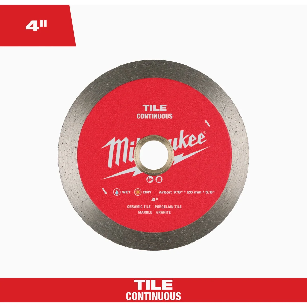 Recyclable Milwaukee 4 In. Continuous Rim Tile Diamond Blade Contemporary