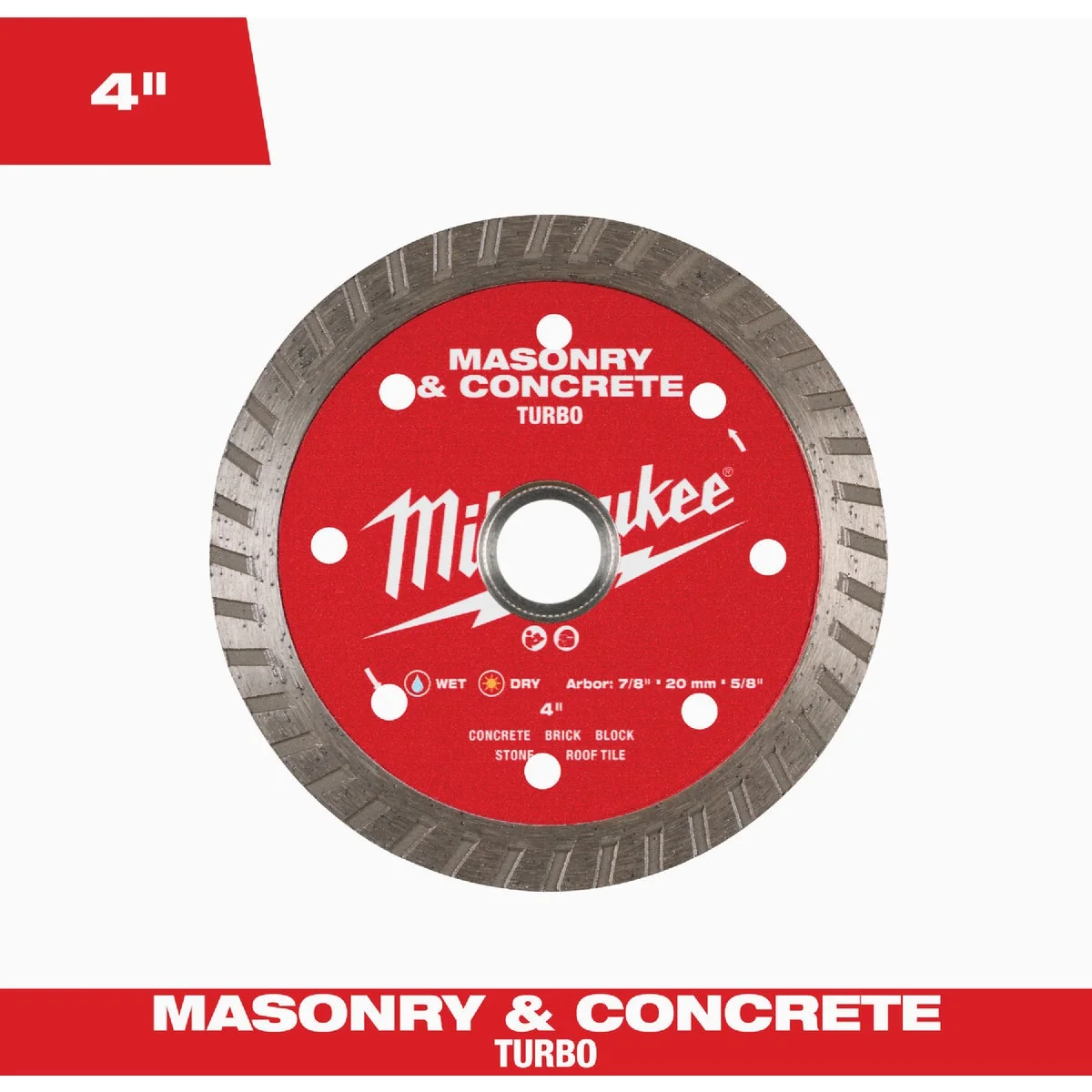 Prestigious Milwaukee 4 In. Turbo Rim Masonry Concrete Diamond Blade Professional