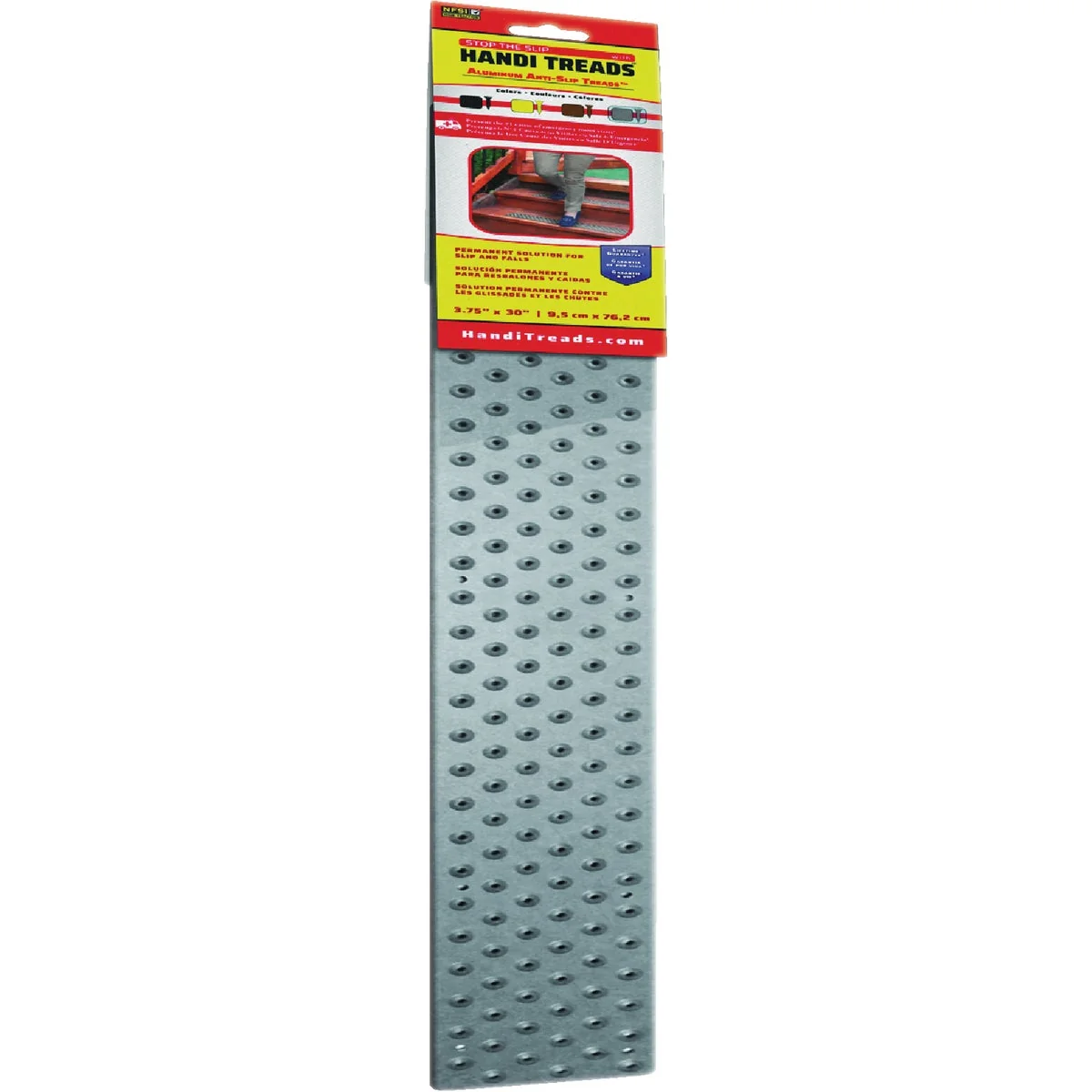 Minimalist Handi Treads 3.75 In. x 30 In. Gray Non-Slip Aluminum Tread Original Design