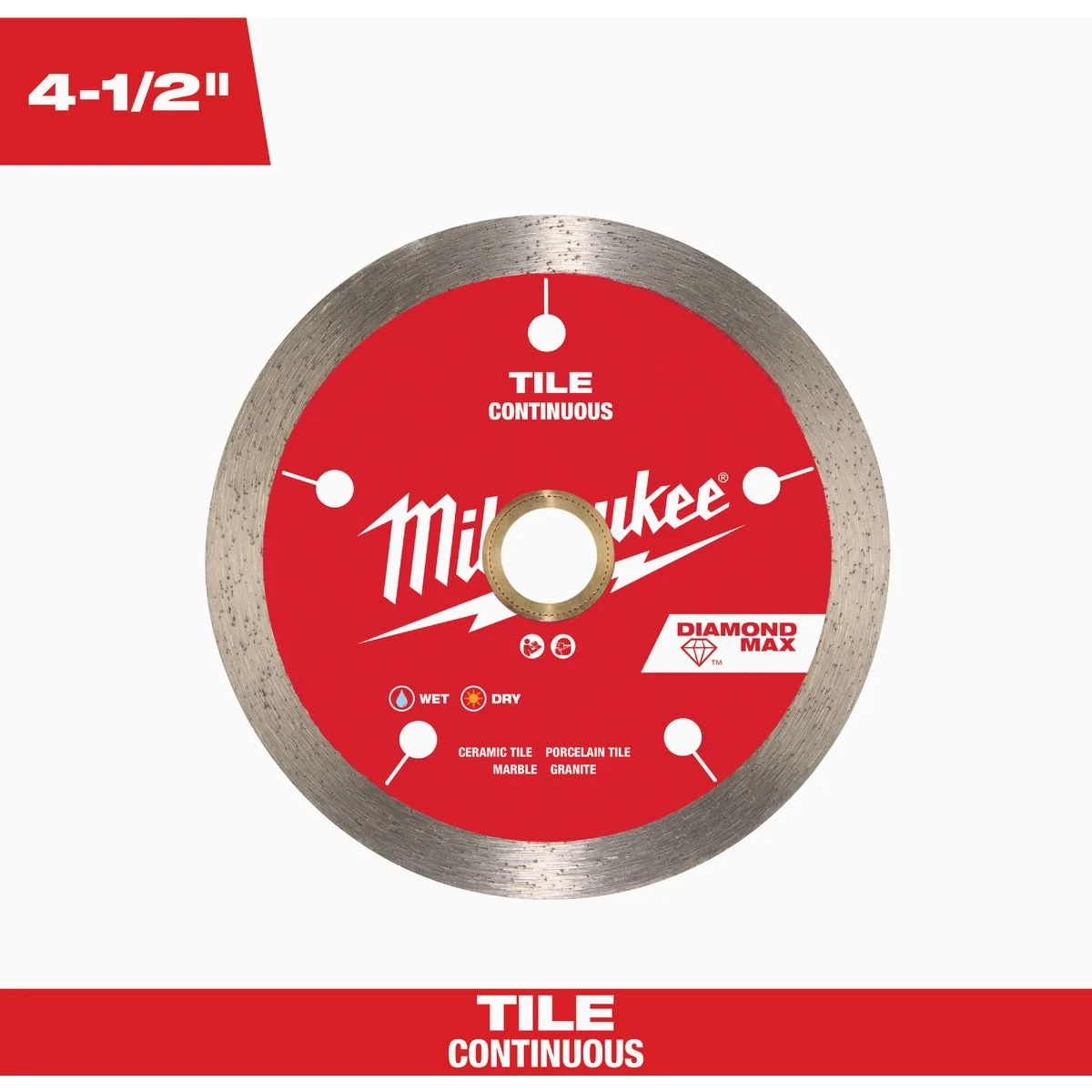 Effective Milwaukee DIAMOND MAX 4-1 2 In. Continuous Rim Tile Diamond Blade Elegant