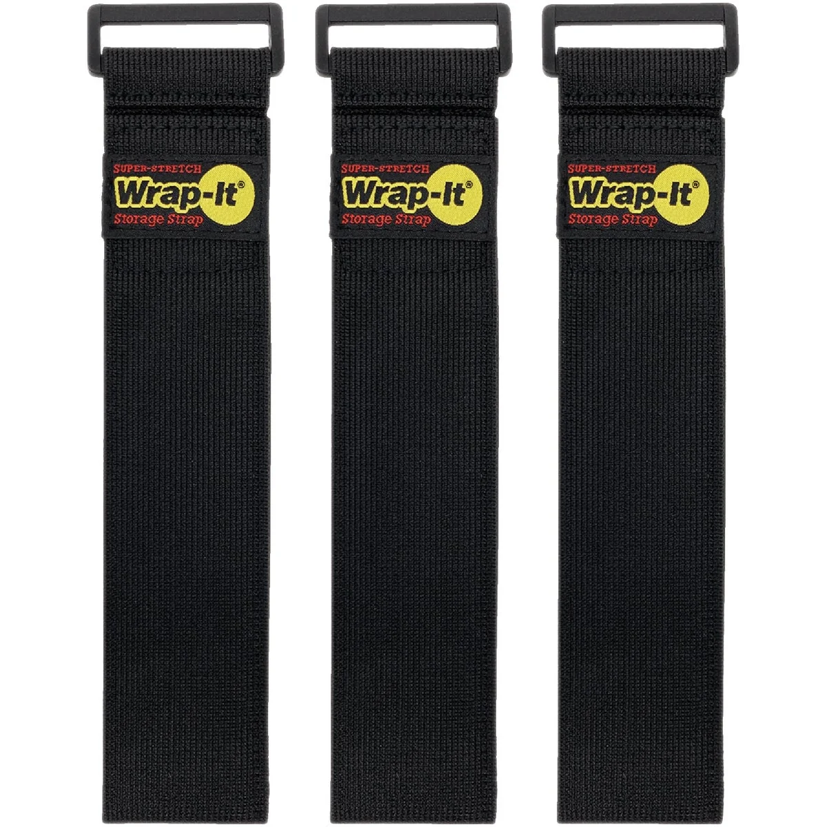 Environmentally Friendly Wrap-It Storage Super-Stretch 18 In. x 2 In. Elastic Hook Loop Cinch Straps 3-Pack Unique