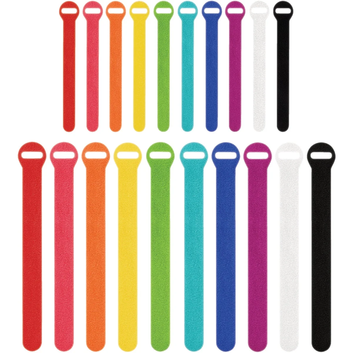Modern Wrap-It Storage 5 In. 8 In. Multi-Color Self-Gripping Cable Ties 20-Pack Premium Material