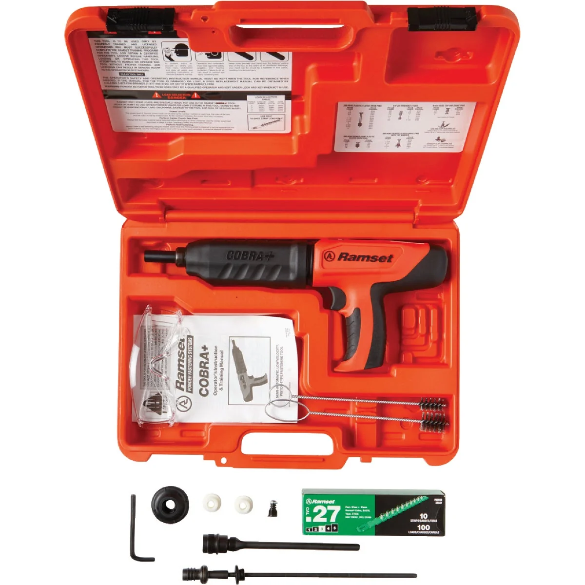 Practical Ramset Cobra 0.27 Caliber 10 Shot Semi-Automatic Powder Hammer with Silencer Optimized