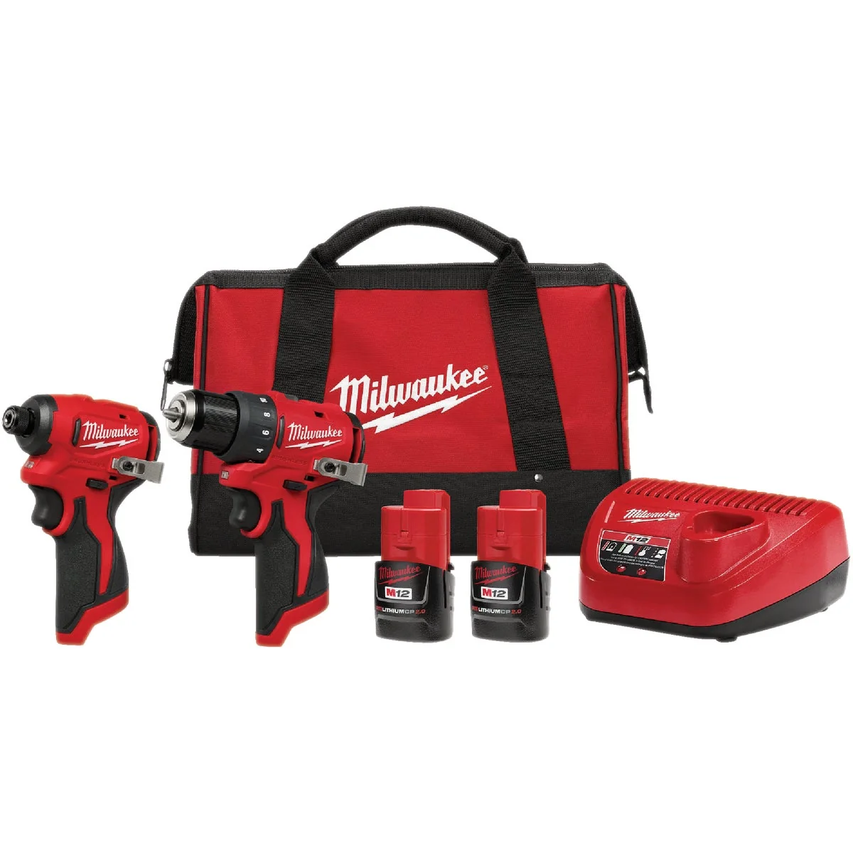 Traditional Milwaukee M12 2-Tool Brushless Subcompact Drill Driver Impact Driver Combo Kit Secure