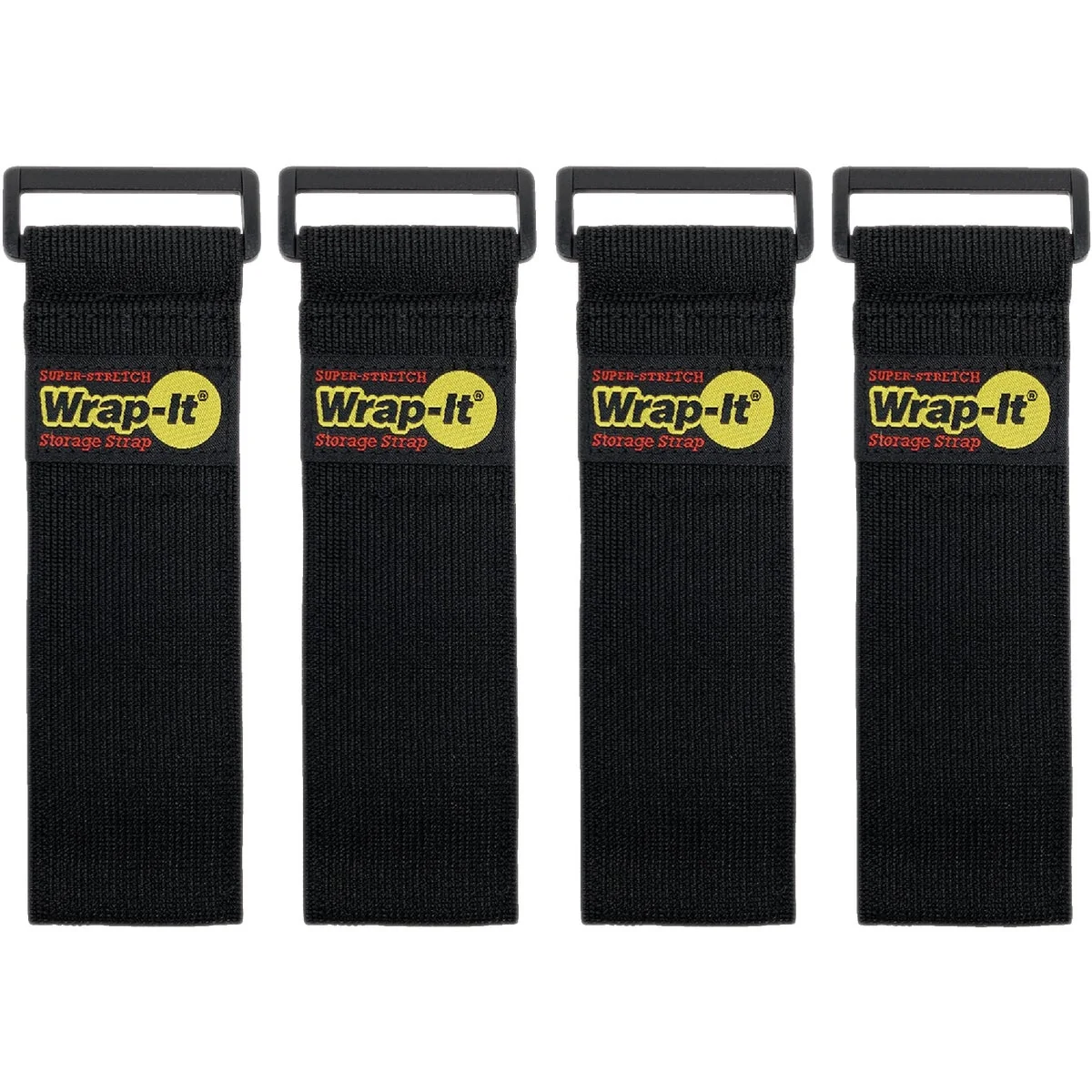 Modern Wrap-It Storage Super-Stretch 12 In. x 2 In. Elastic Hook Loop Cinch Straps 4-Pack High-End