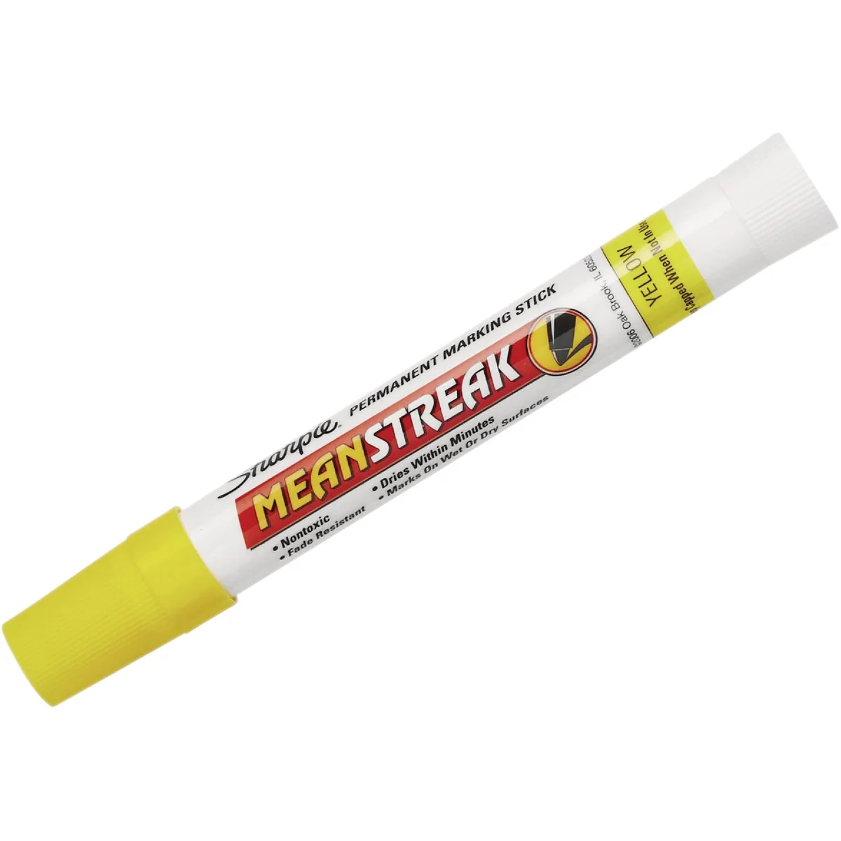Secure Sharpie Mean Streak Yellow Bullet Tip Waterproof Marker 12-Count Trendy