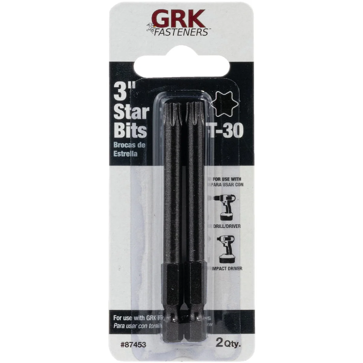 Lightweight GRK 3 In. T30 Torx Impact Screwdriver Bit 2 Ct. Functional