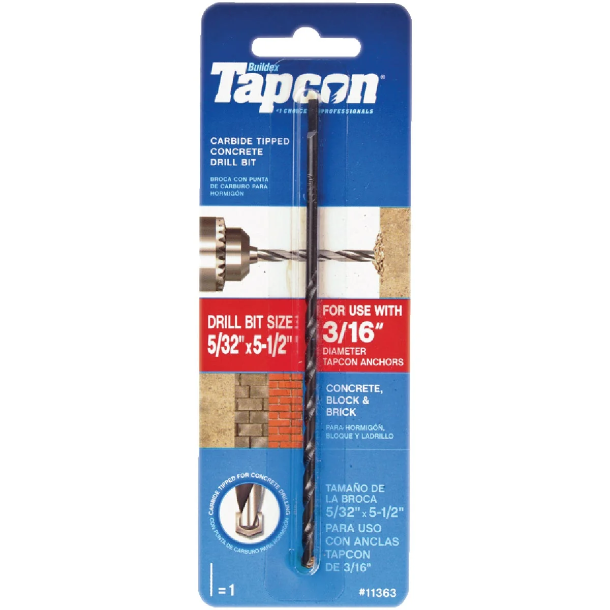 Trendy Tapcon 5 32 In. x 5-1 2 In. Masonry Drill Bit Elite