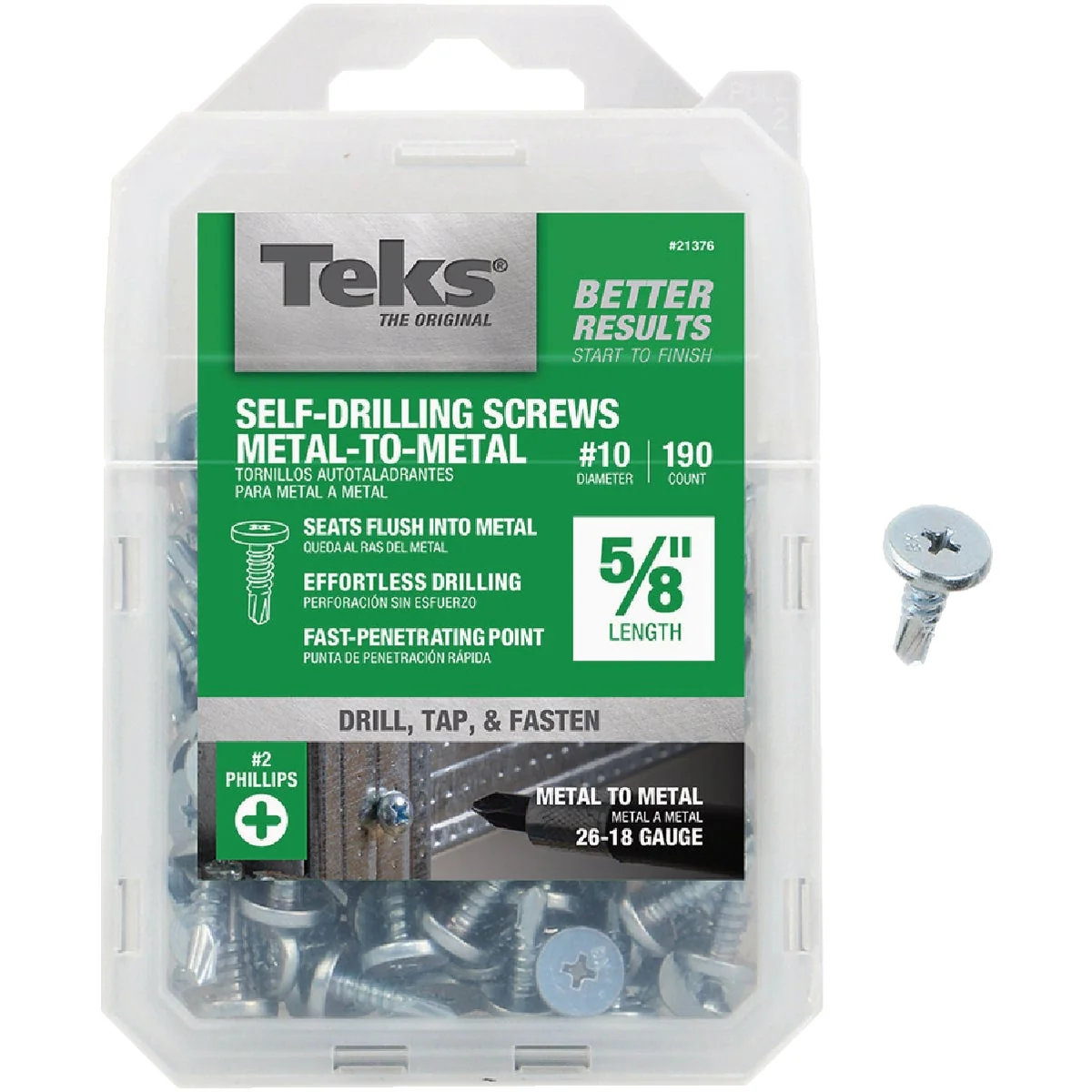 Smart Teks 10 x 5 8 In. Pan Head Drill Point Metal to Metal Screw 190 Ct. Natural