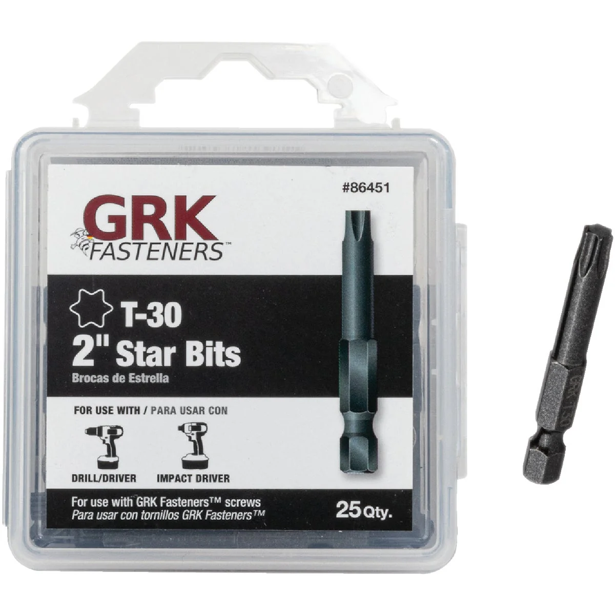 Excellent GRK 2 In. T30 Torx Impact Screwdriver Bit 25 Ct. Reusable