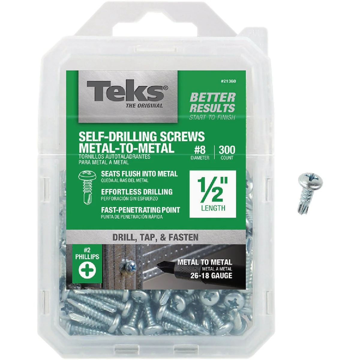 Specialty Teks 8 x 1 2 In. Pan Head Drill Point Metal to Metal Screw 300 Ct. Certified