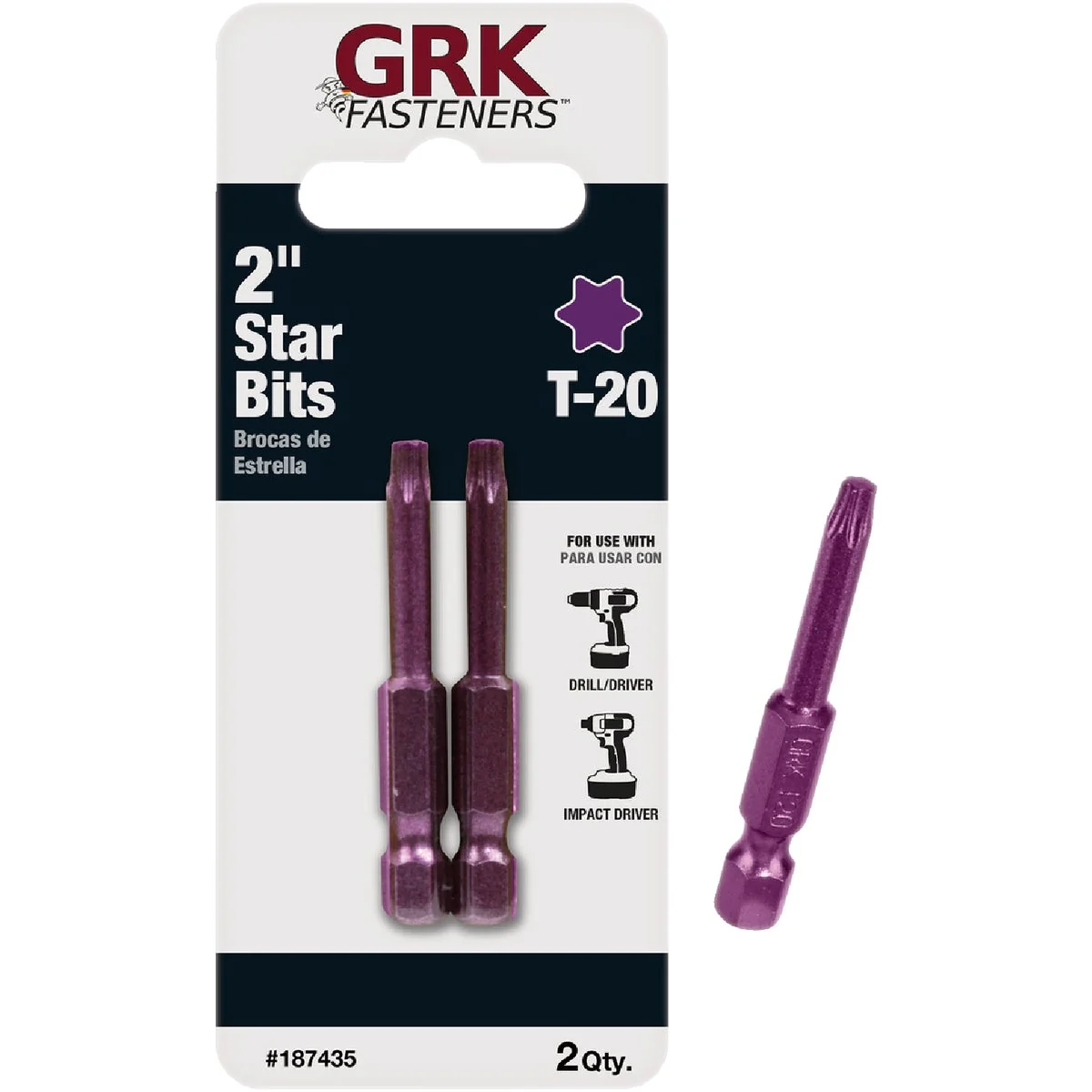 Specialty GRK 2 In. T20 Torx Impact Screwdriver Bit 2 Ct. Powerful
