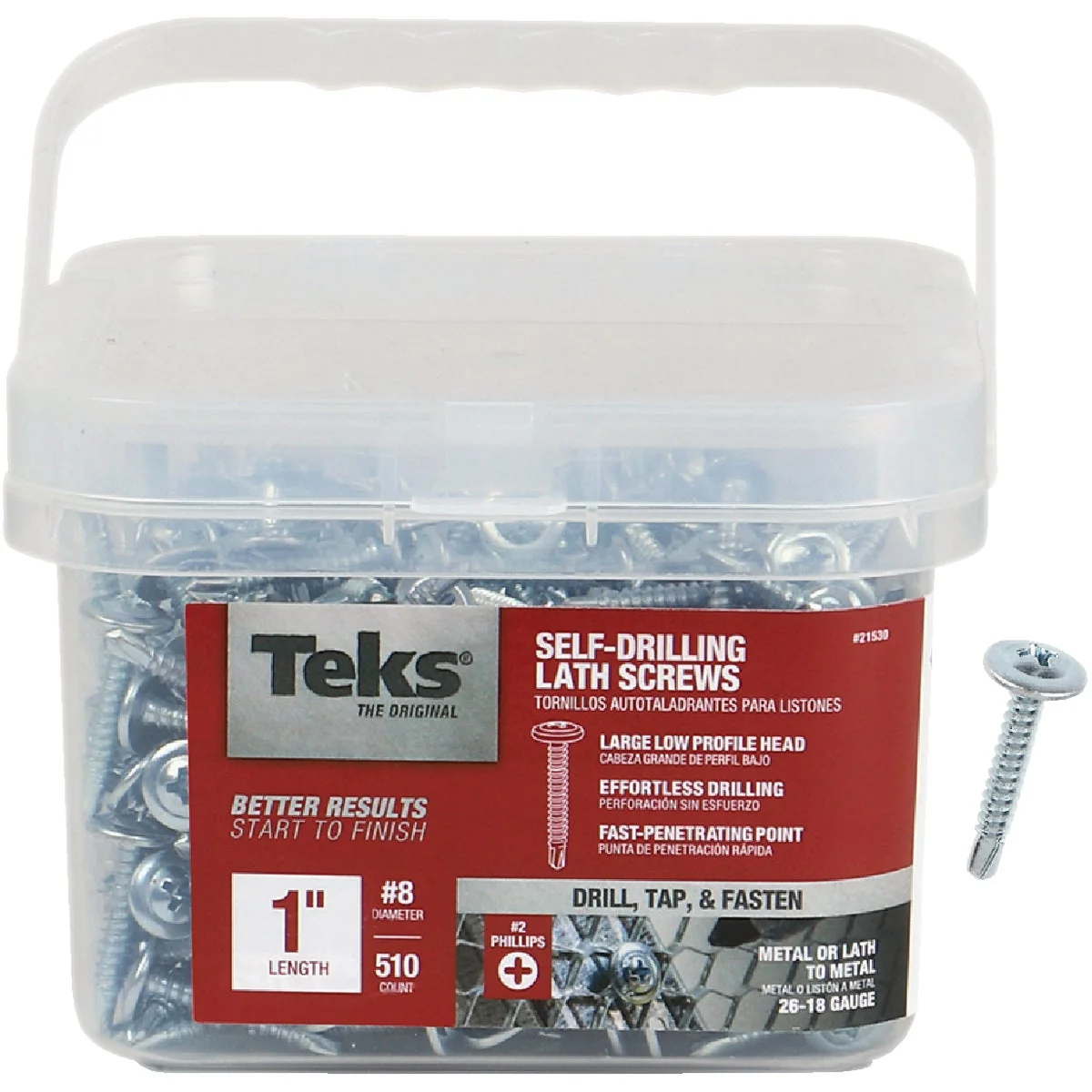Flexible Teks 8 x 1 In. Modified Truss Head Drill Point Lath Screw 510 Ct. Stylish