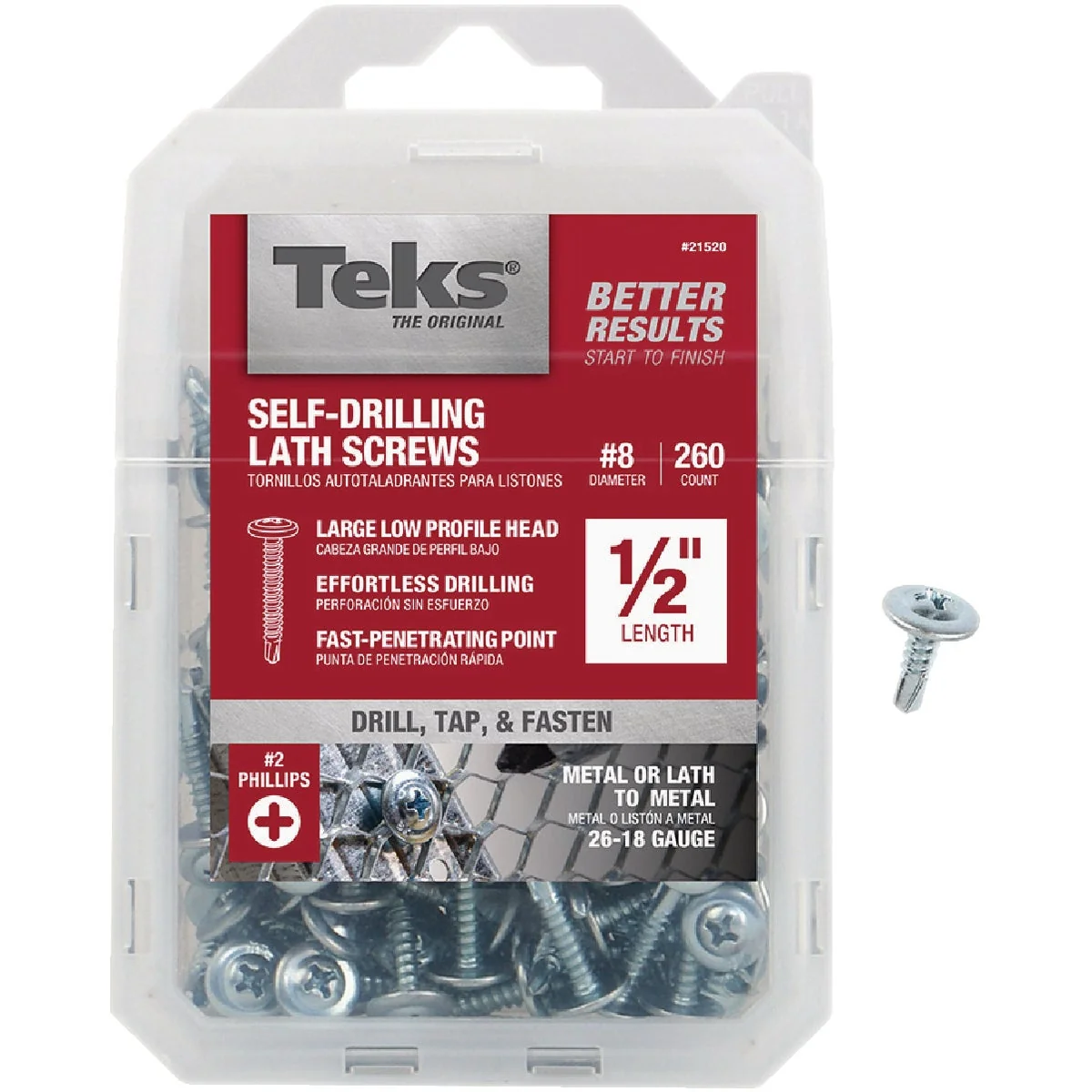Luxury Teks 8 x 1 2 In. Modified Truss Head Drill Point Lath Screw 260 Ct. High-Performance