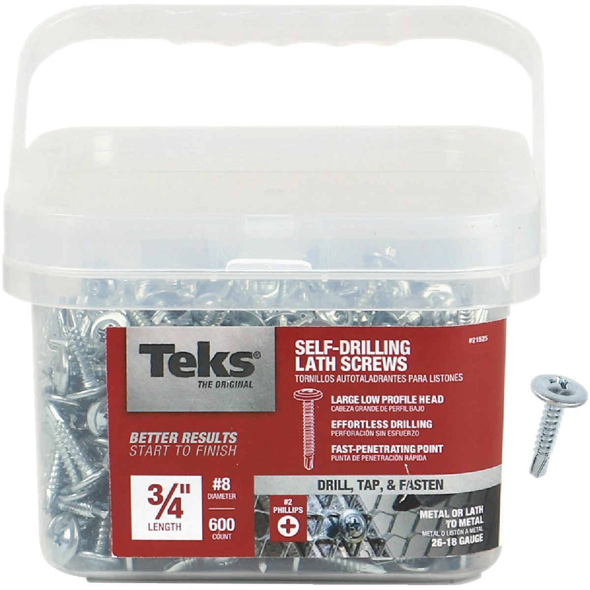 Proven Teks 8 x 3 4 In. Modified Truss Head Drill Point Lath Screw 600 Ct. Refined