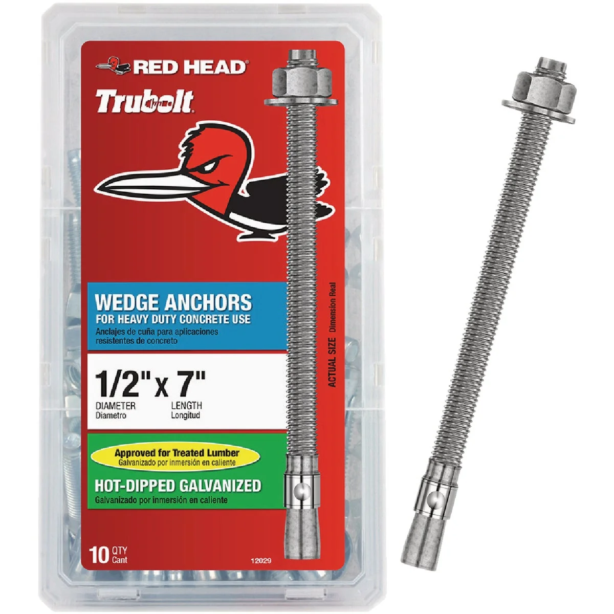 High-End Red Head 1 2 In. x 7 In. Galvanized Wedge Anchor 10 Ct. Crafted