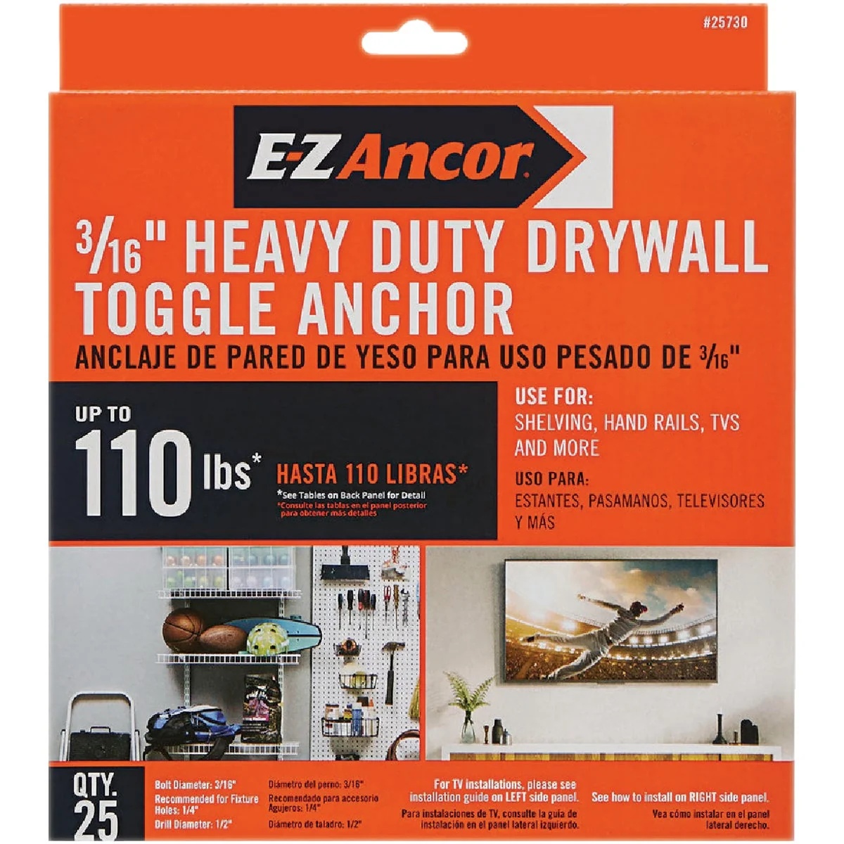 Specialty E-Z Ancor 3 16 In. Heavy Duty Pull Toggle Drywall Anchor 10-Pack Natural