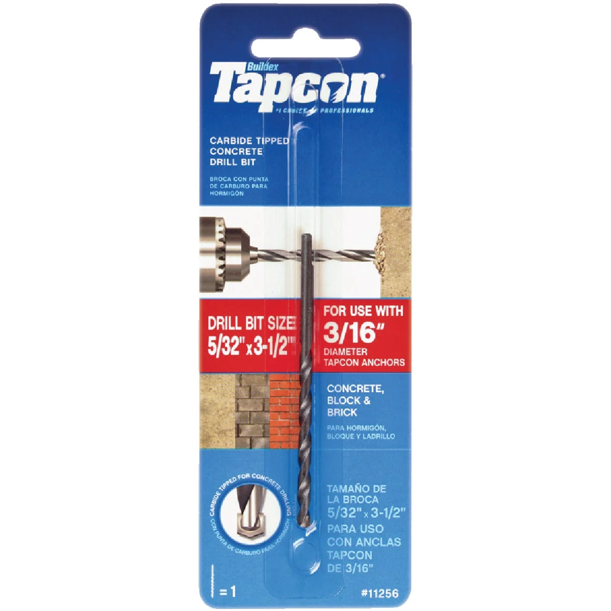 Functional Tapcon 5 32 In. x 3-1 2 In. Masonry Drill Bit High-Grade