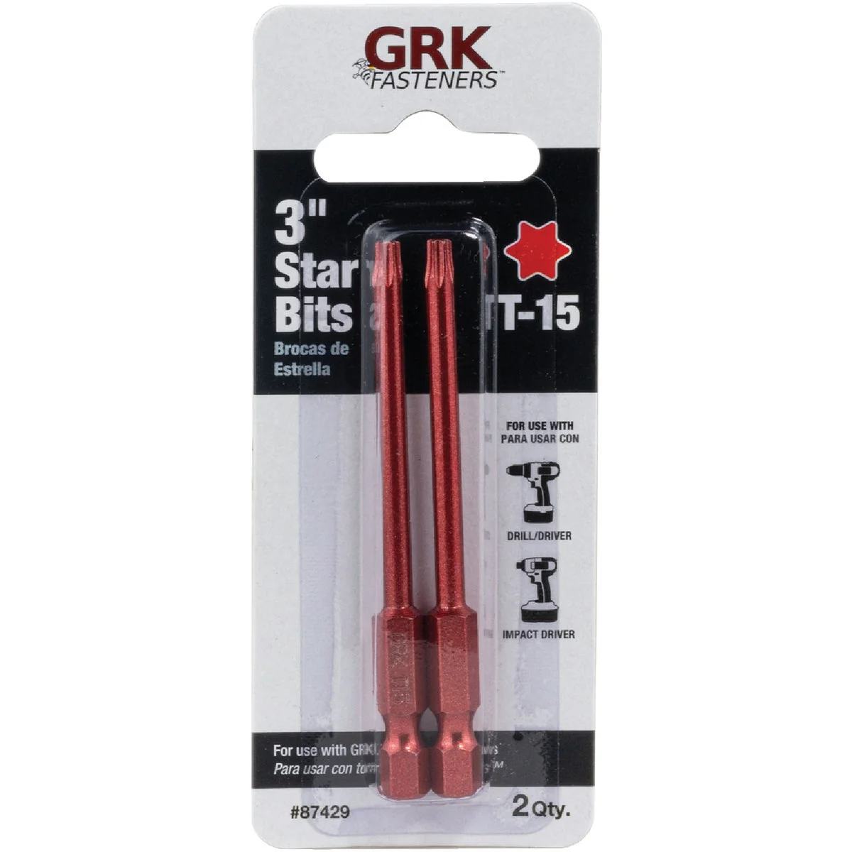 Carefully Designed GRK 3 In. T15 Torx Impact Screwdriver Bit 2 Ct. Versatile