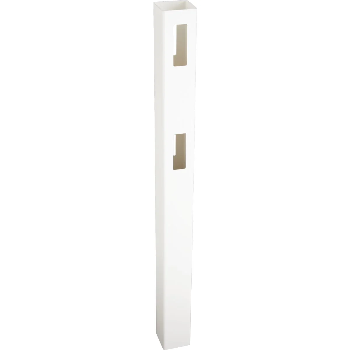 Original 5 In. x 5 In. x 60 In. White Line 2-Rail Fence Vinyl Post User-Friendly