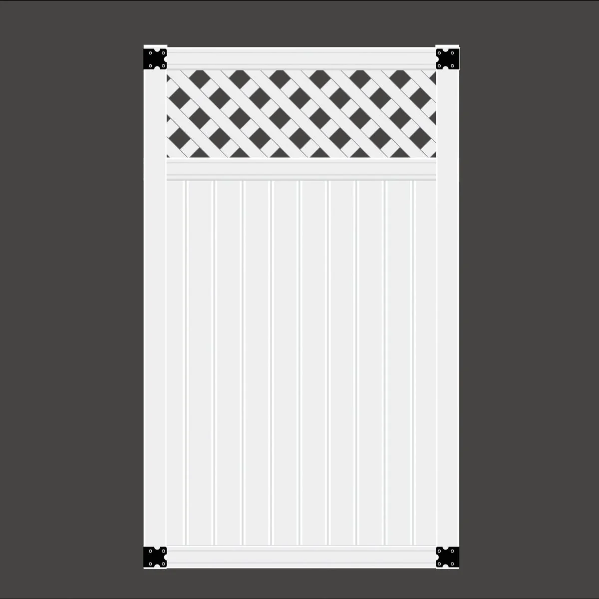 User-Friendly 41-1 2 In. W. x 6 Ft. H. Lattice-Top White Vinyl Privacy Gate Relaxed