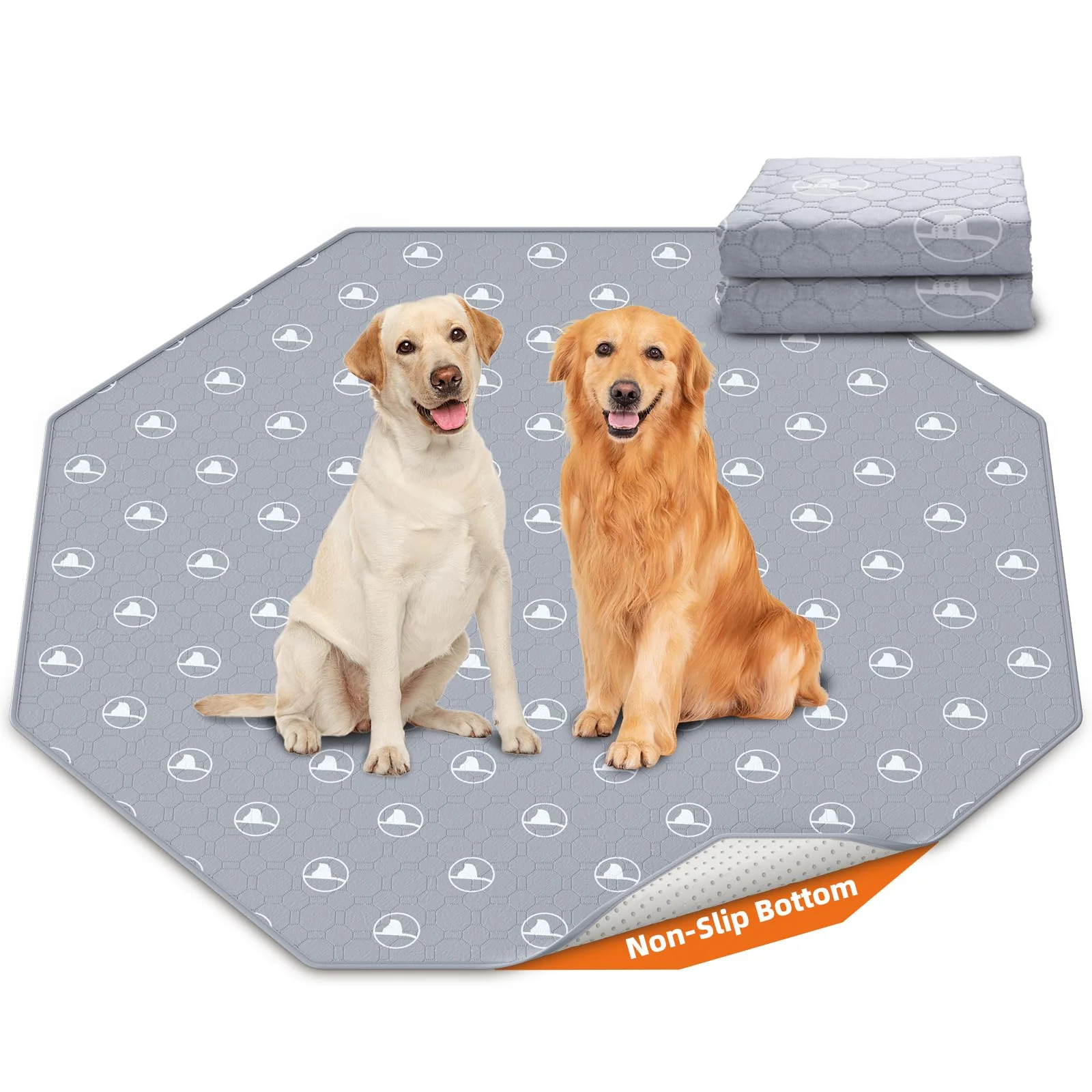Authentic PJYuCien Washable Pee Pads for Dogs 67 x 26 Inches – 2-Pack Leak-Proof Reusable 8-Panel Playpen Elegant