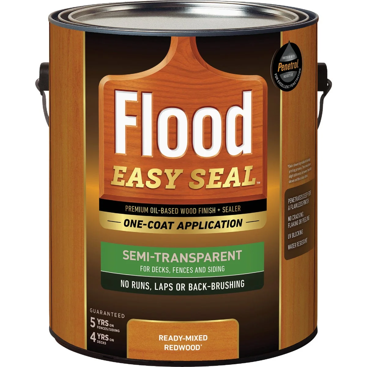 Specialty Flood Easy Seal Semi-Transparent Premium Oil-Based Stain and Sealer Redwood 1 Gal. High-Quality