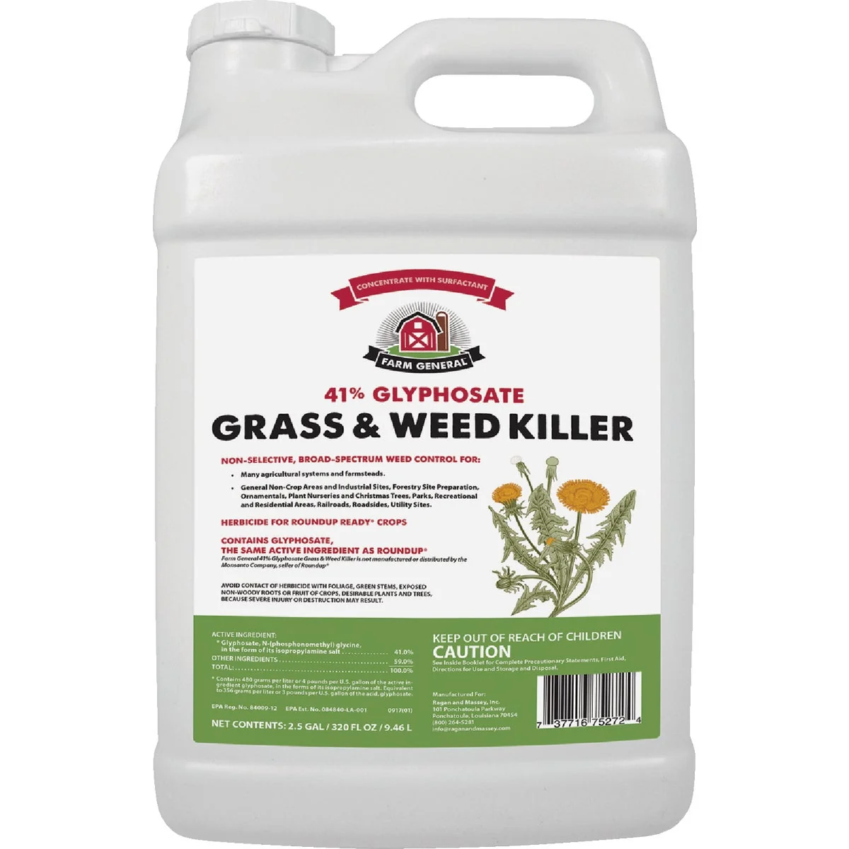 Excellent Farm General 2.5 Gal. Concentrate Weed Grass Killer Pure
