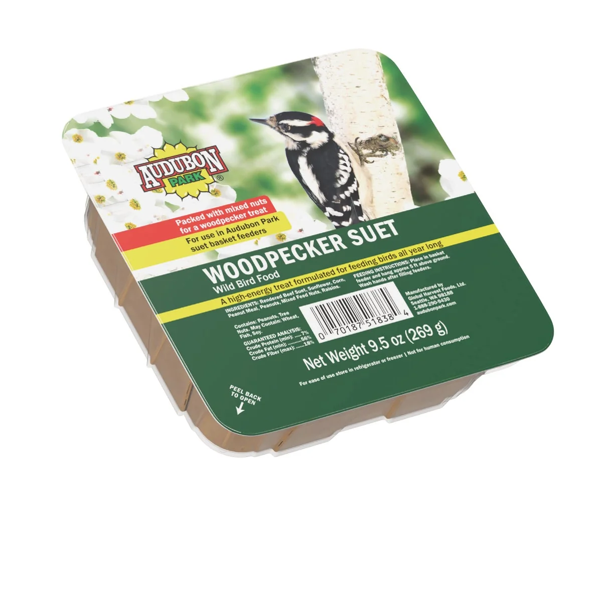 Smooth Audubon Park 9.5 Oz. Woodpecker Suet Lightweight