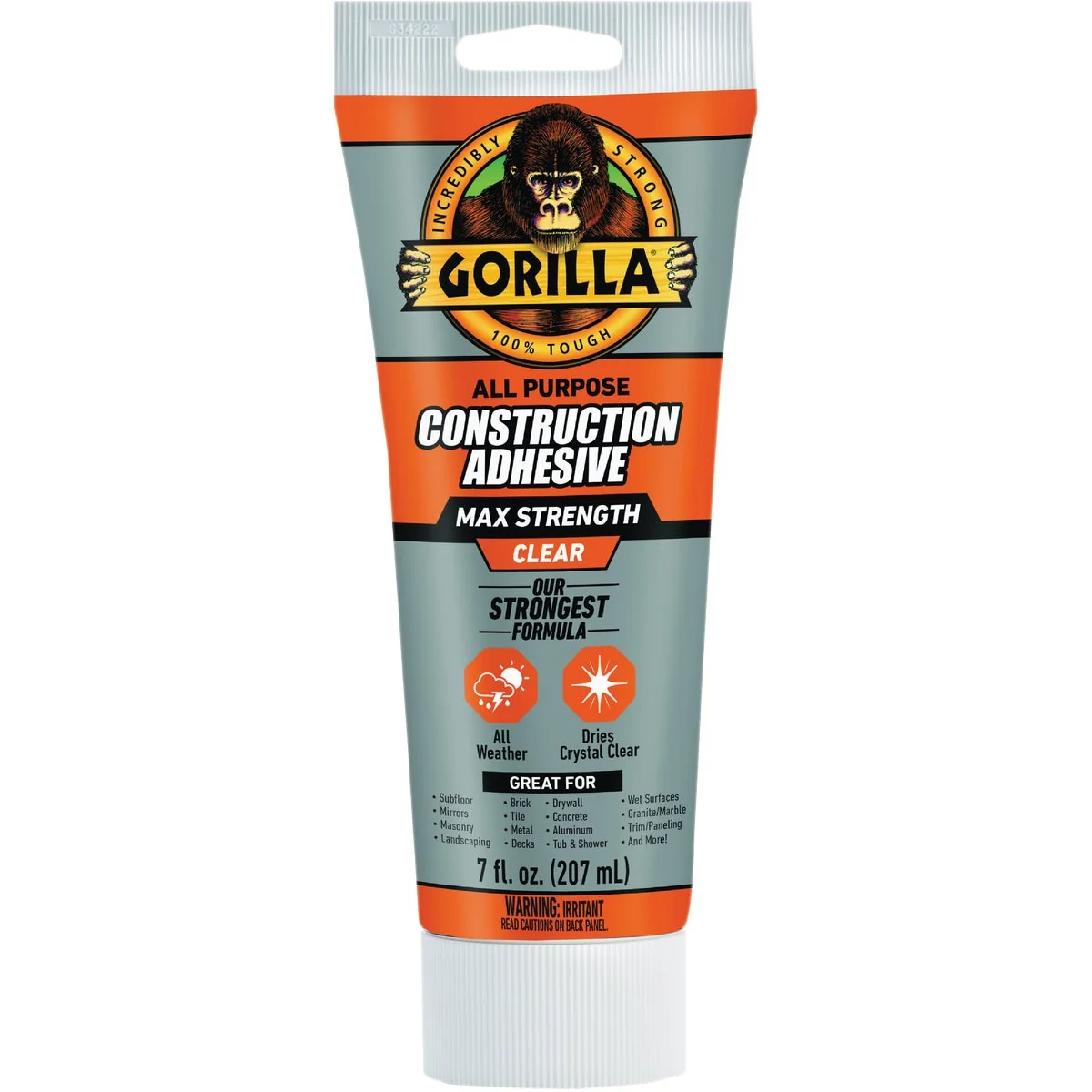 Advanced Gorilla 7 Oz. Max Strength Clear Construction Adhesive Quality