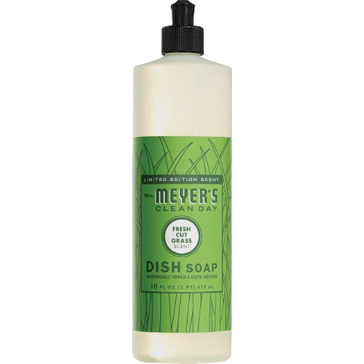 Long-Lasting Mrs. Meyer's Clean Day 16 Oz. Fresh Cut Grass Dish Soap High-Performance