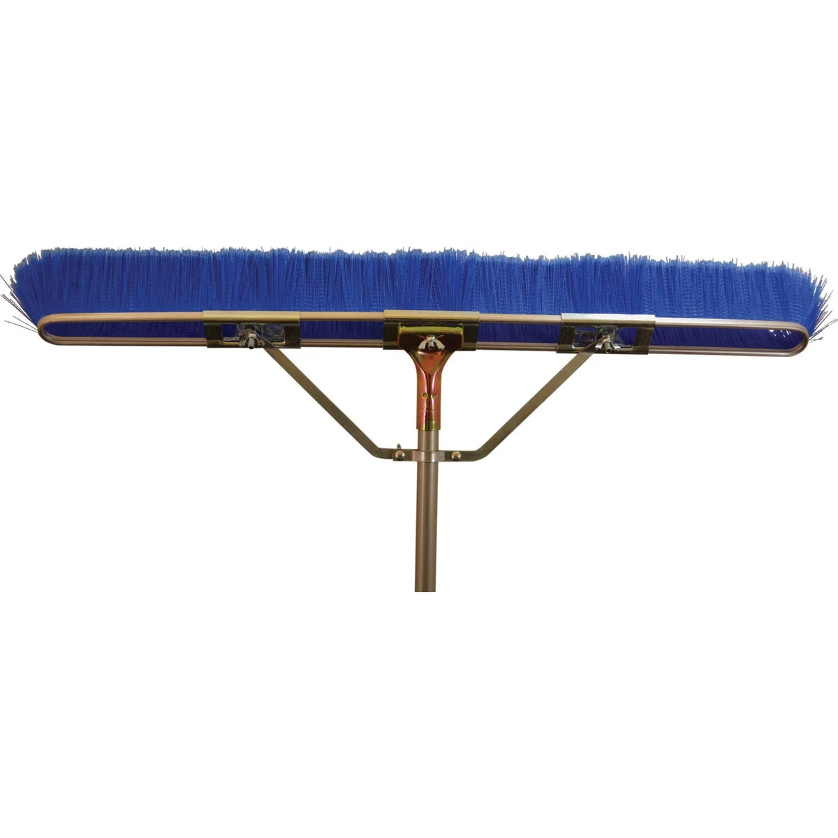 Refined Bruske 35 In. Blue Flagged Fine Sweep Broom with Steel Handle and Brace Responsible