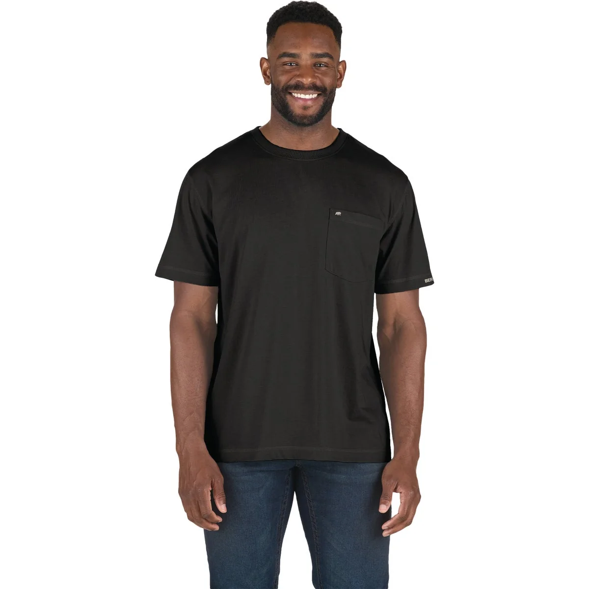 Artisan Berne Performance Men's 4XL Tall Black Short Sleeve Pocket T-Shirt Refined