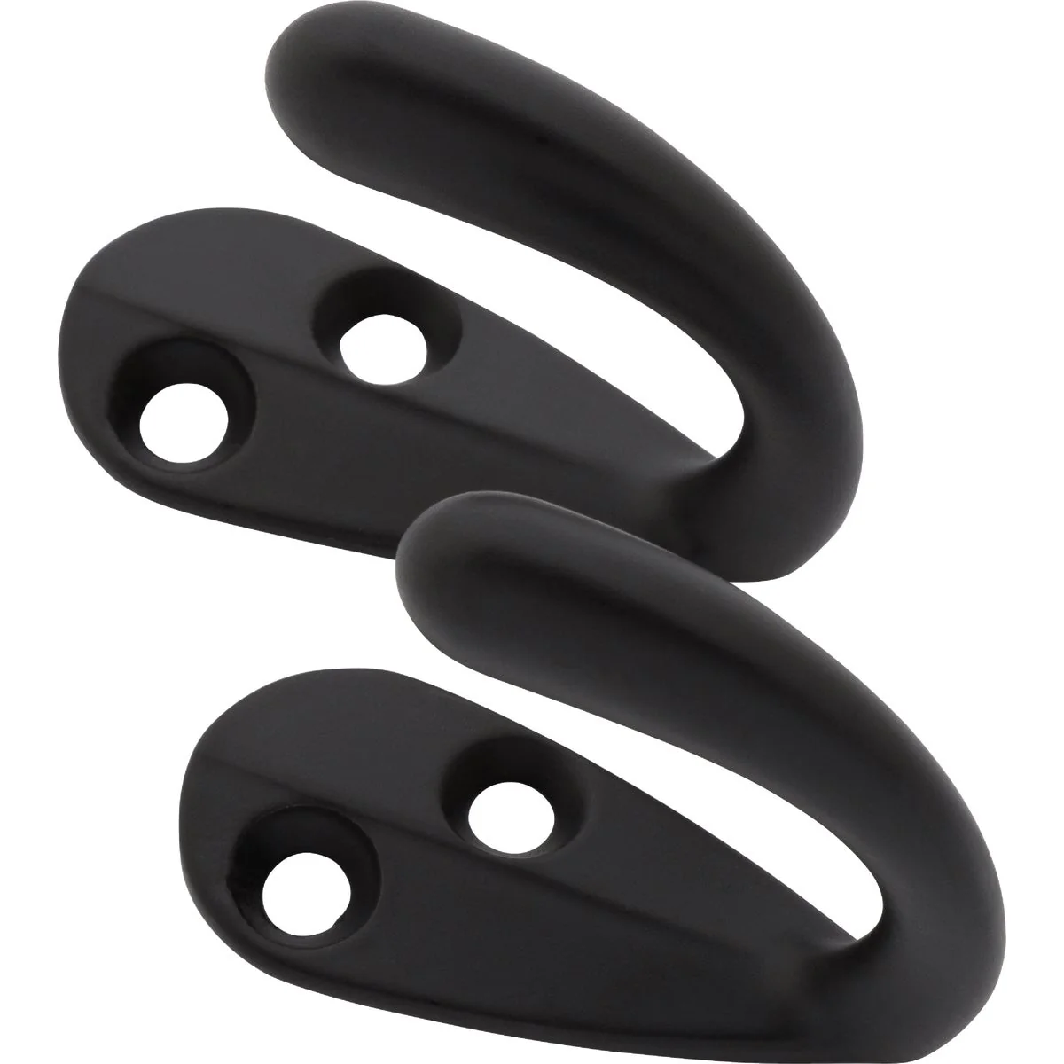 Modern National SPB1425 Matte Black Robe Hook 2-Pack Flexible