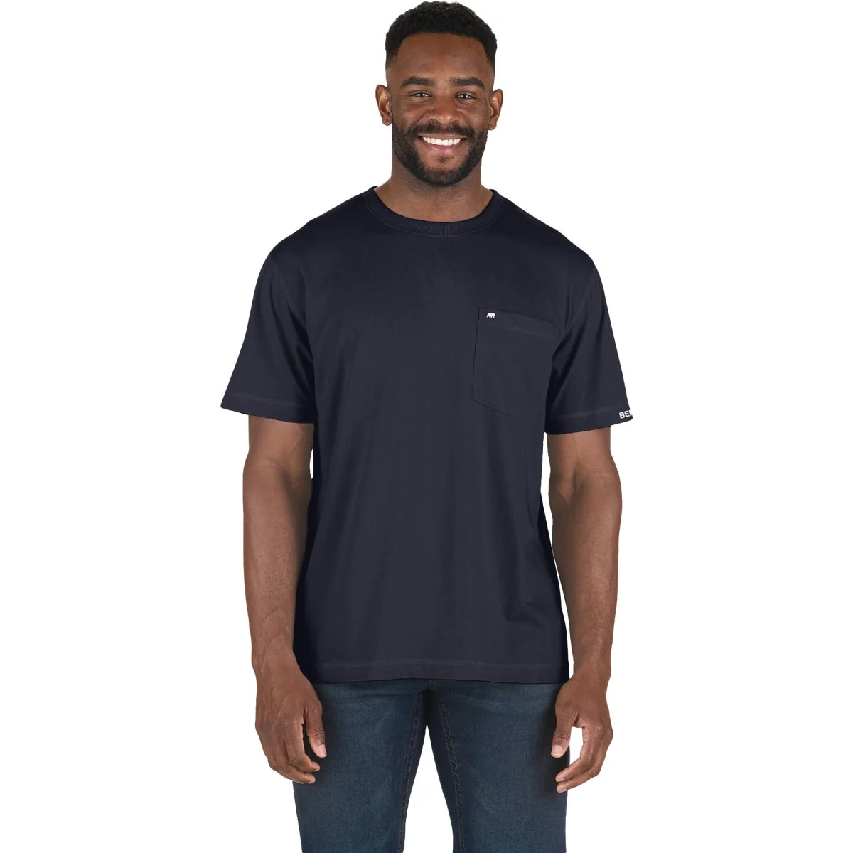 Versatile Berne Performance Men's Regular 2XL Navy Short Sleeve Pocket T-Shirt Certified