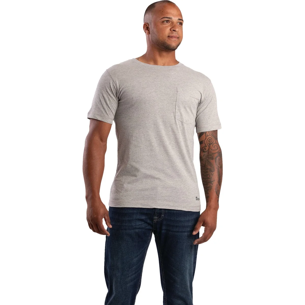 Advanced Berne Performance Men's Tall 2XL Heather Gray Short Sleeve Pocket T-Shirt Carefully Designed