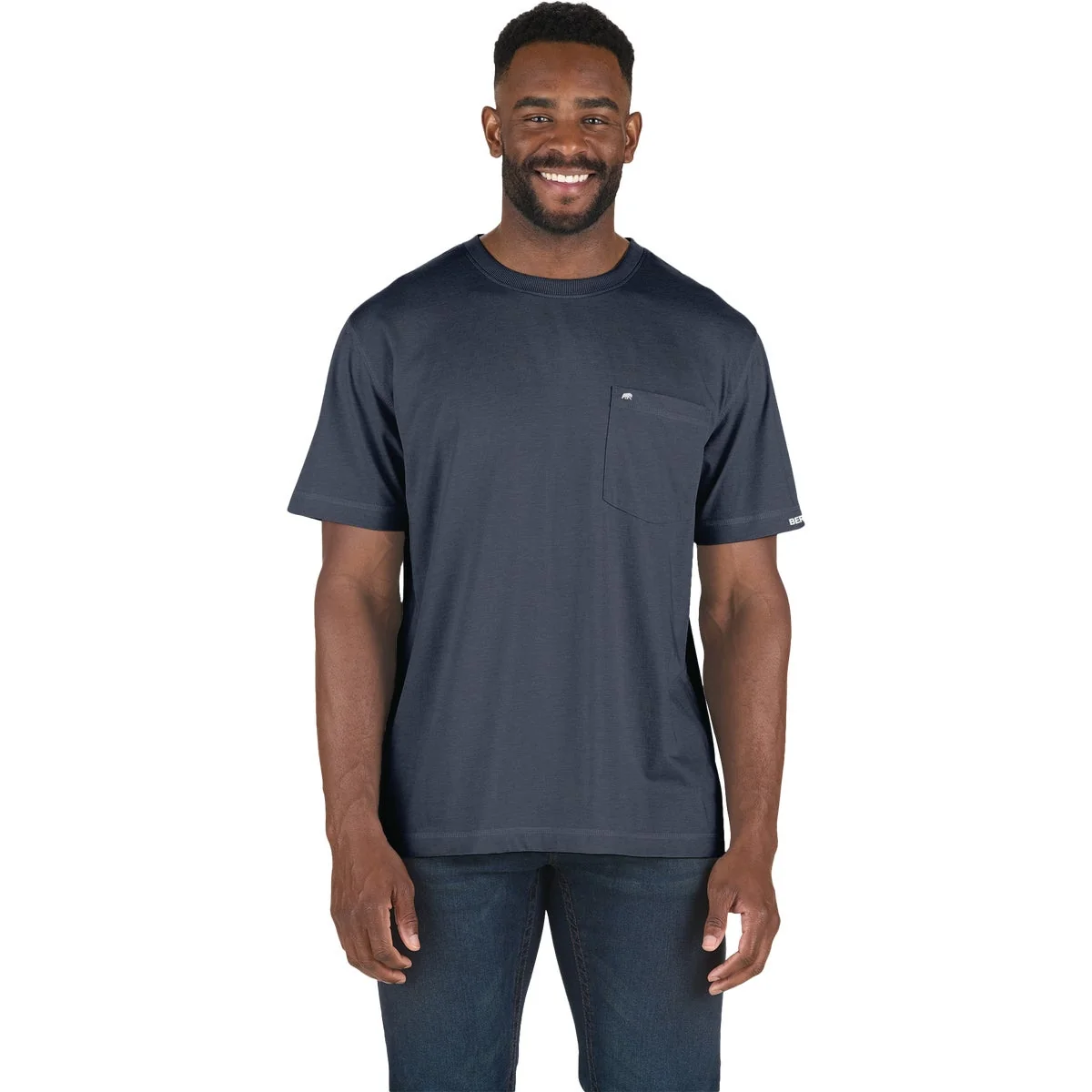 Verified Berne Performance Men's 3XL Tall Space Blue Short Sleeve Pocket T-Shirt World-Class