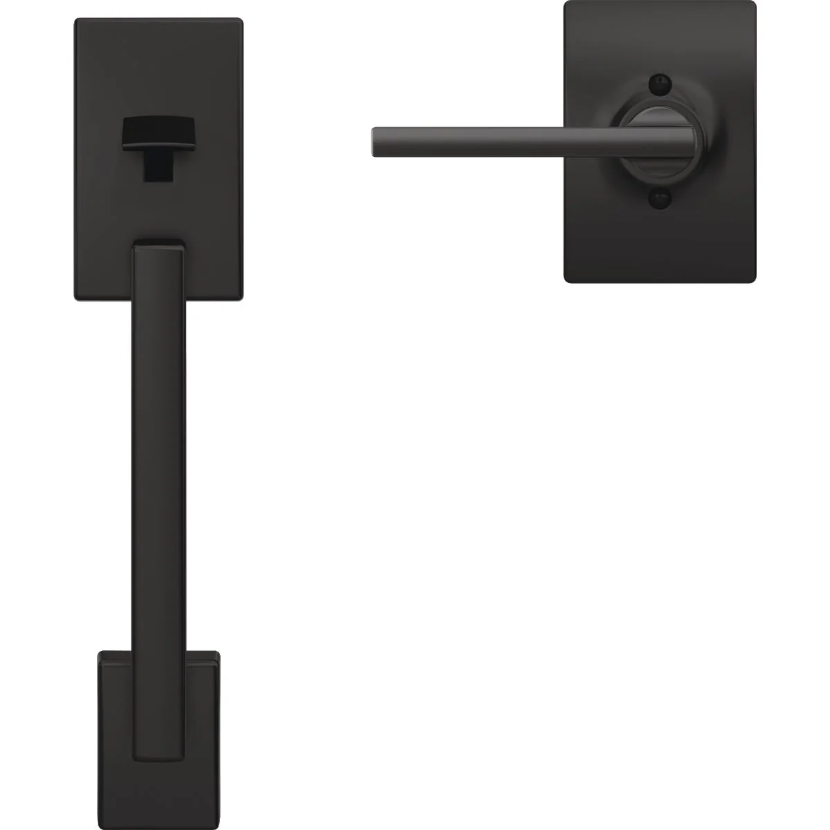 Fast Schlage Matte Black Front Entry Handle Latitude Lever with Century Trim Original