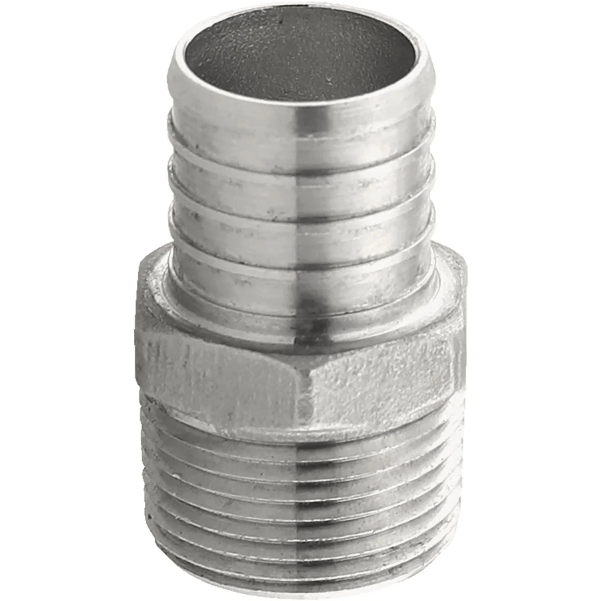 Verified Plumbeez 1 In. x 3 4 In. MPT Stainless Steel PEX Adapter First-Class