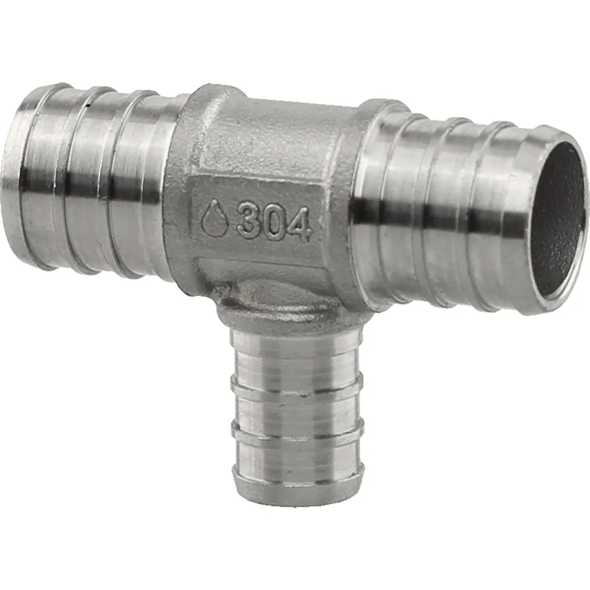 Consistent PlumbEeze 3 4 In. x 3 4 In. x 1 2 In. Stainless Steel PEX Tee Expertly Made