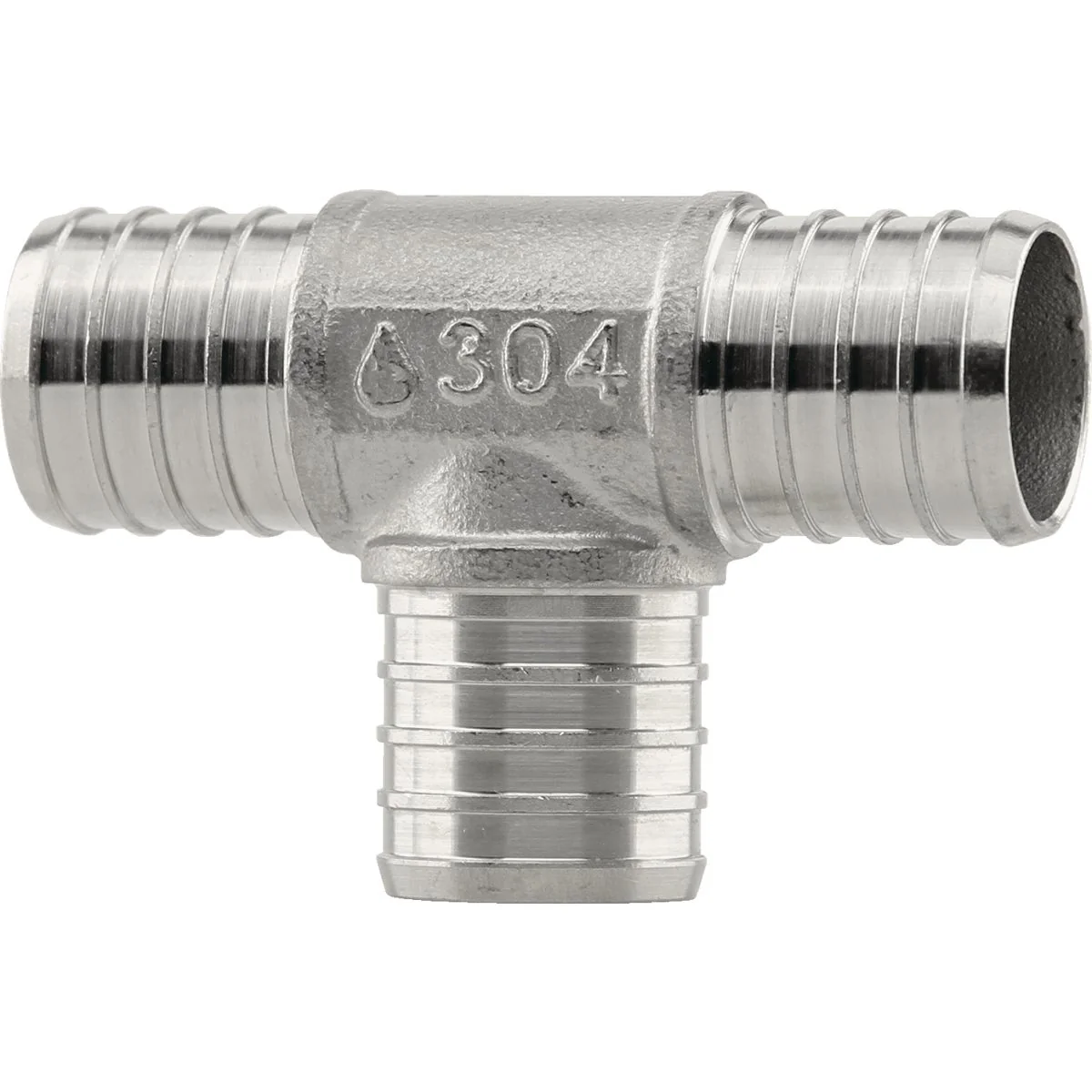 Detailed PlumbEeze 1 In. Stainless Steel PEX-B Tee Organic