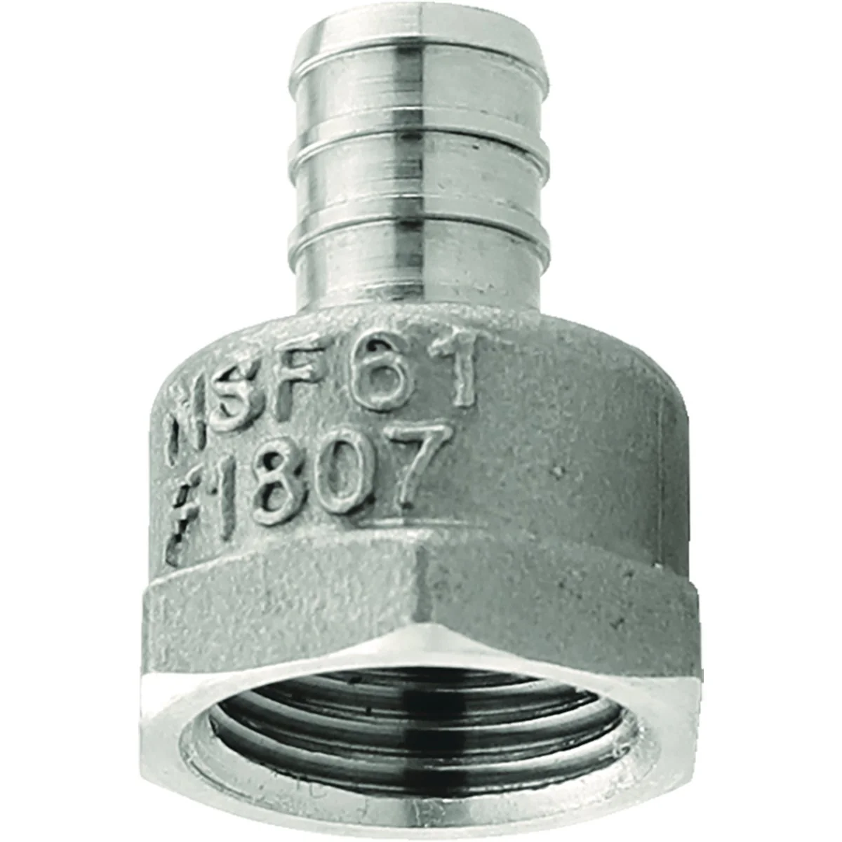 Verified Plumbeez 1 2 In. x 1 2 In.FPT Stainless Steel PEX Adapter Effective