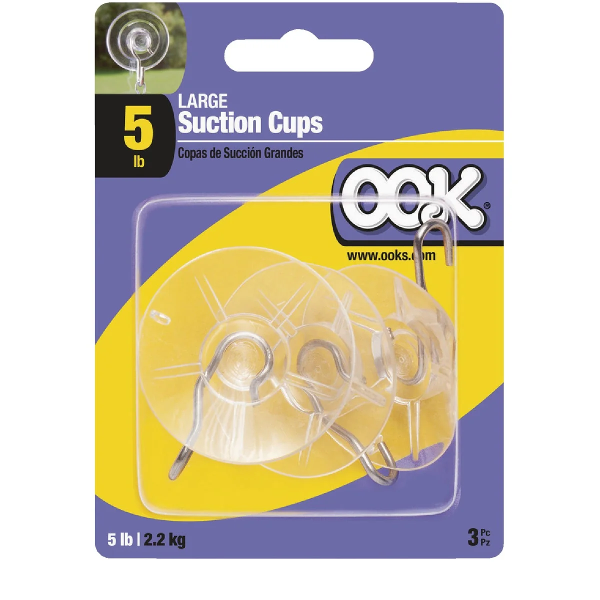 Authentic OOK Large Suction Cup Hooks 6-Pack Classic