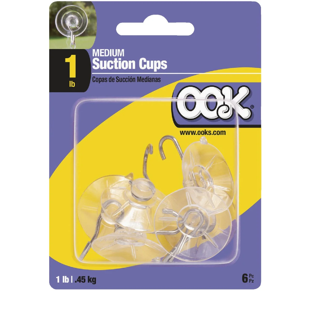 Responsible OOK Medium Suction Cup Hooks 6-Pack Pure
